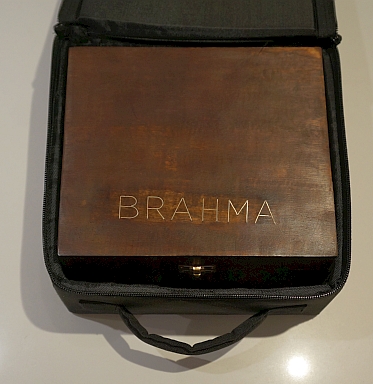 Wooden box containing Brahma